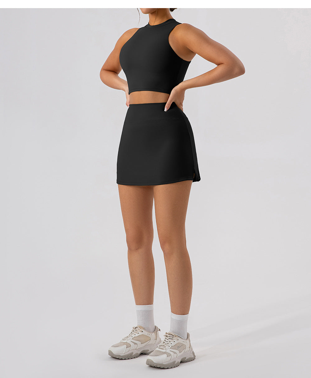 Spring Summer Breathable Slim Fit Yoga Skirt Mini Running Fitness Tennis Skirt Anti Exposure