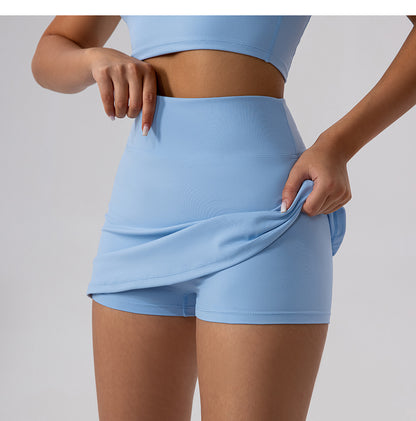 Spring Summer Breathable Slim Fit Yoga Skirt Mini Running Fitness Tennis Skirt Anti Exposure