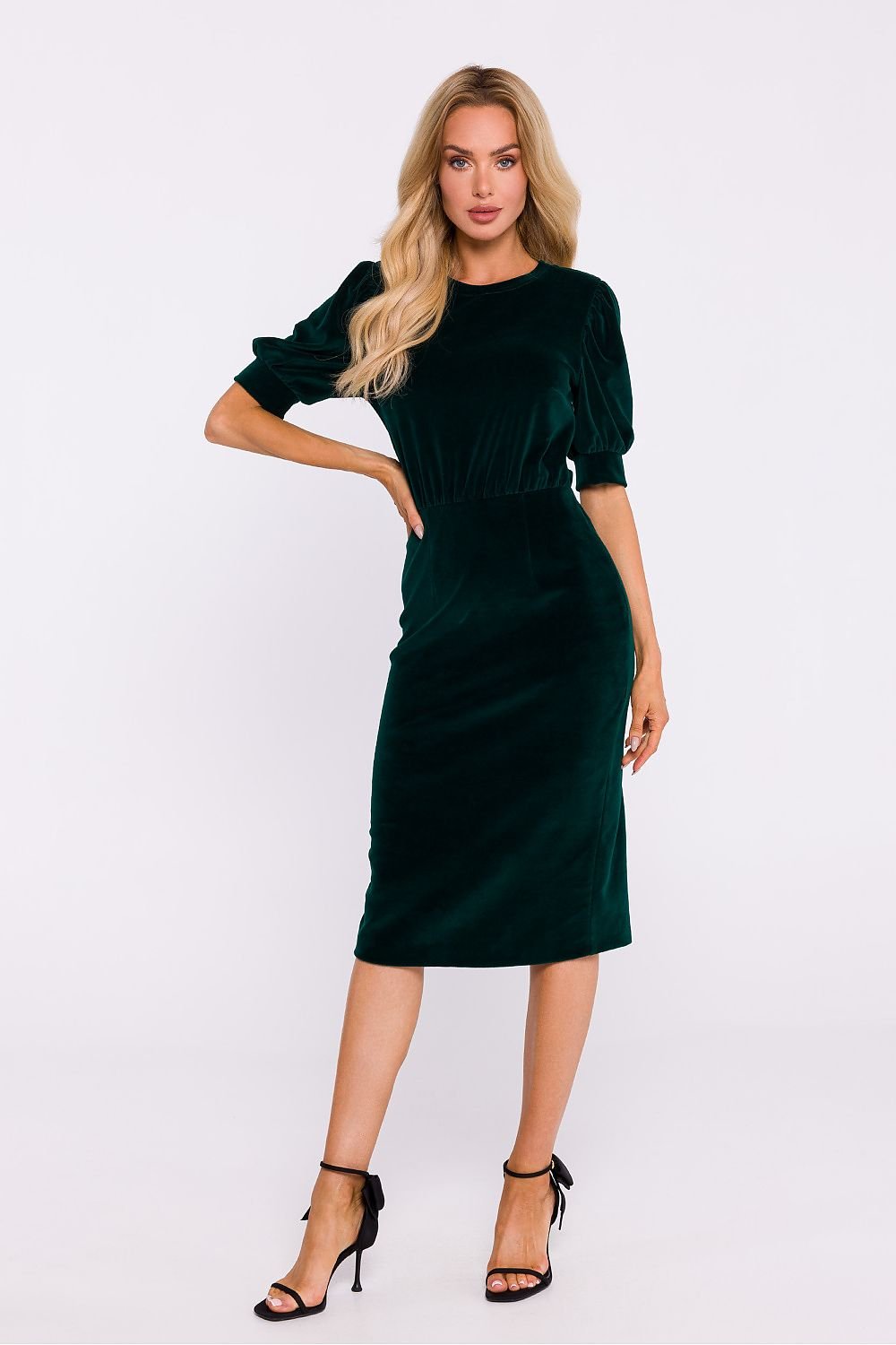 Elegant Tailored Velour Day Dress