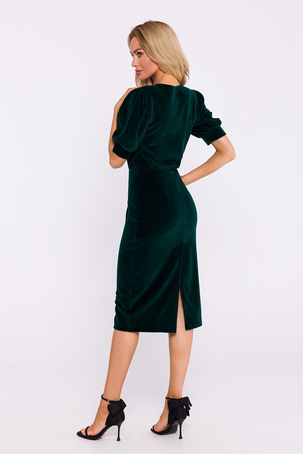 Elegant Tailored Velour Day Dress