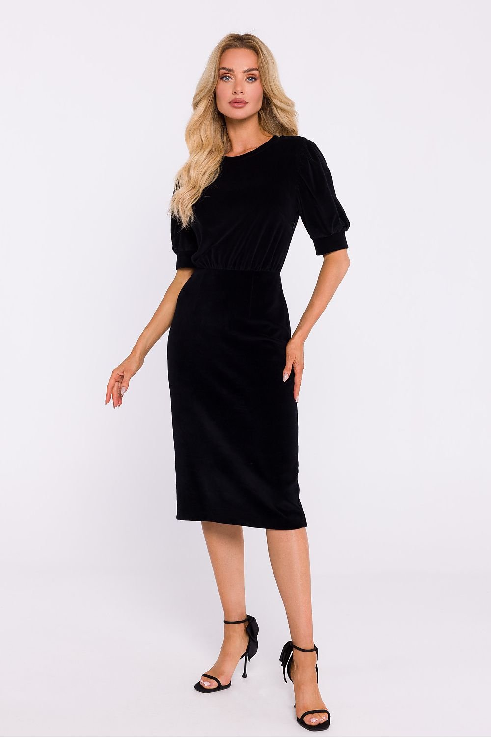 Elegant Tailored Velour Day Dress