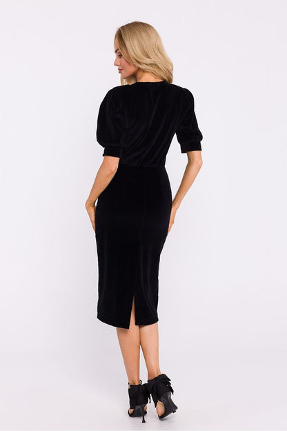 Elegant Tailored Velour Day Dress