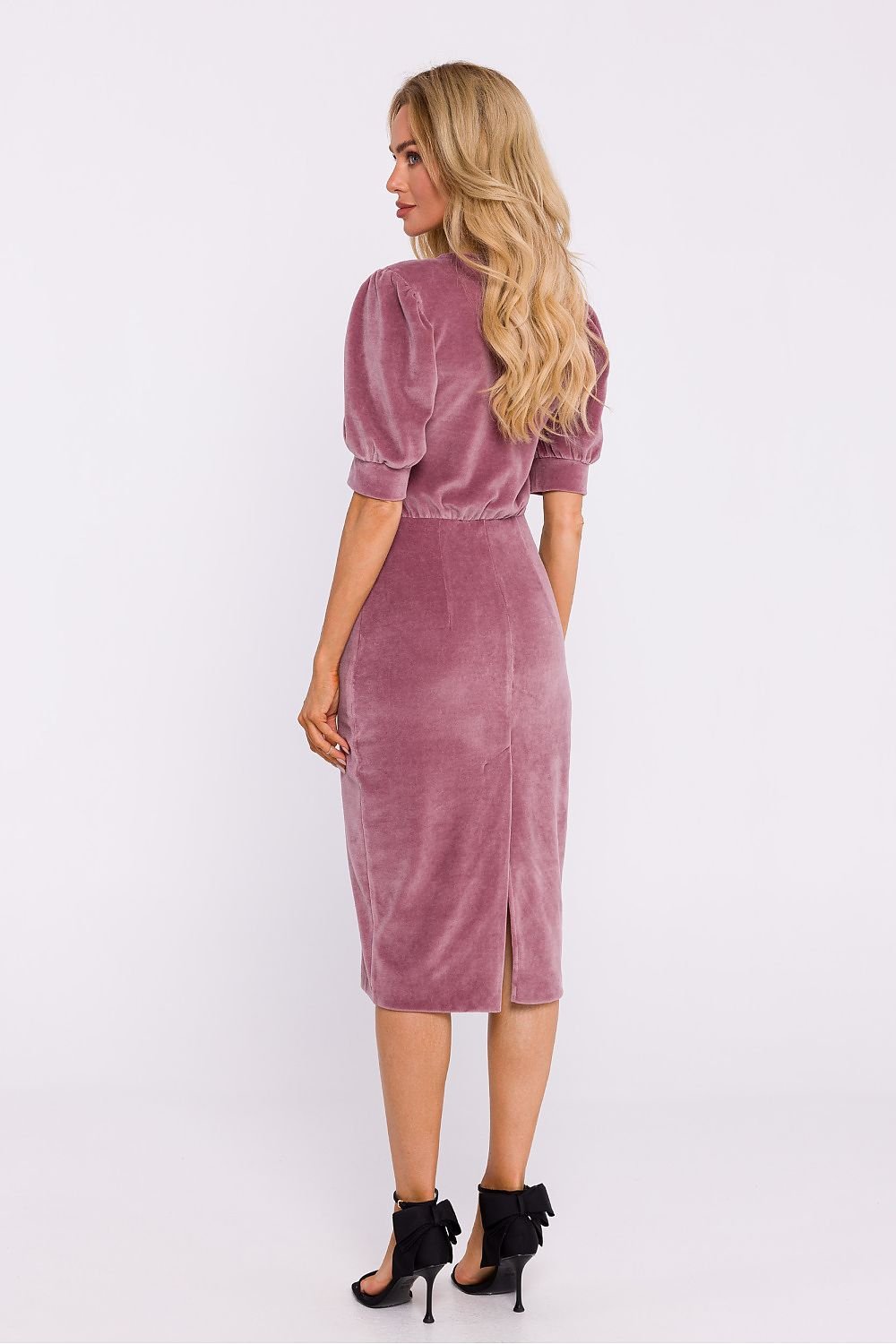 Elegant Tailored Velour Day Dress