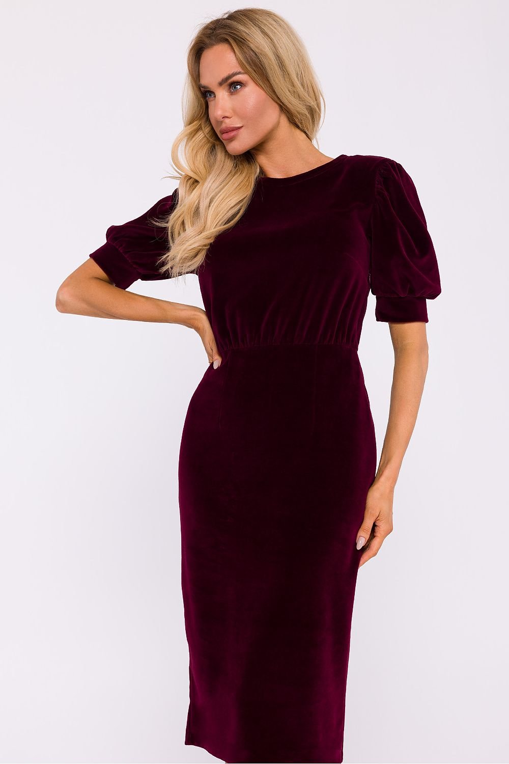 Elegant Tailored Velour Day Dress