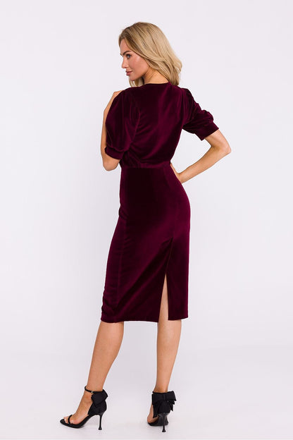 Elegant Tailored Velour Day Dress