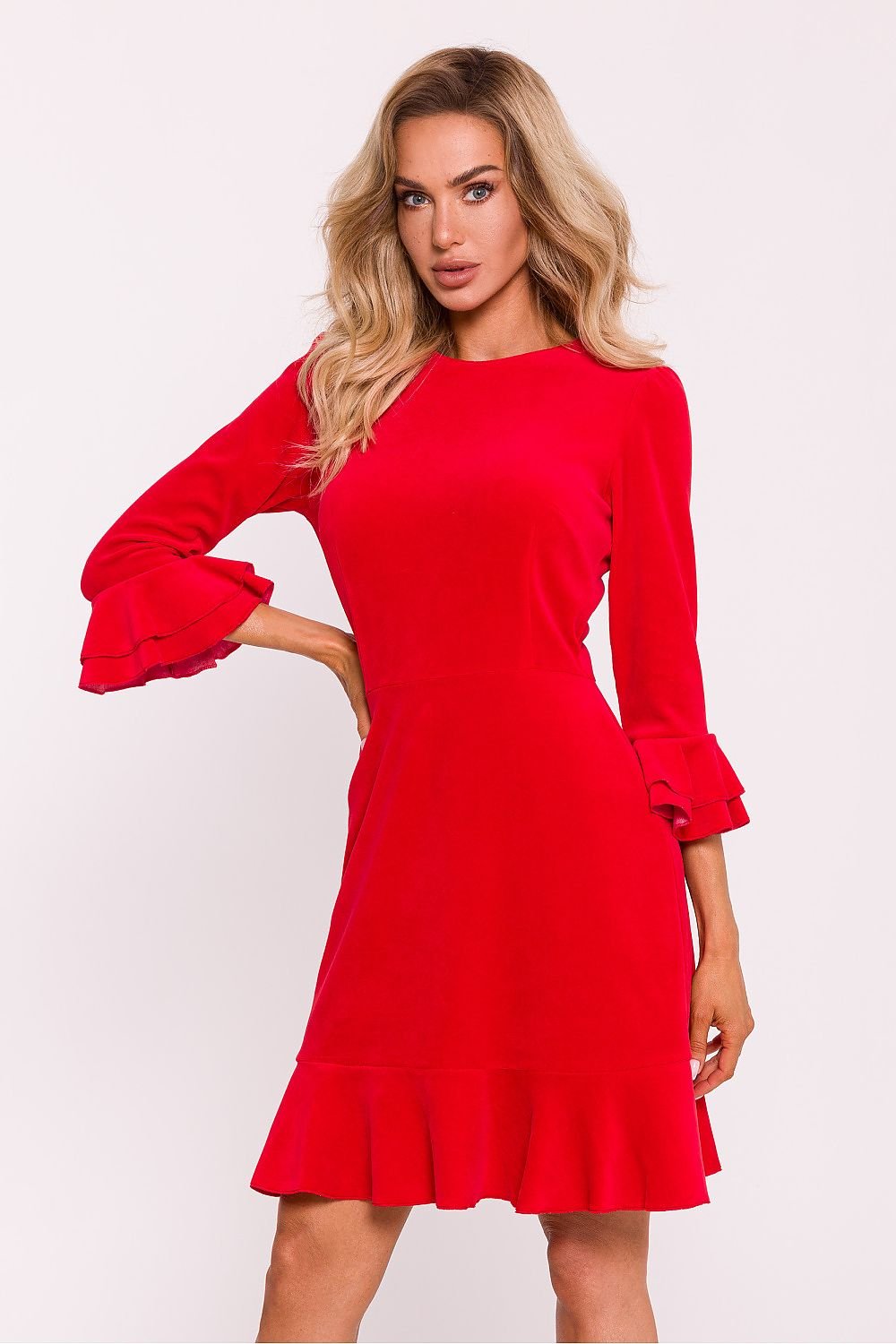 Chic Elegant Velour Day Dress