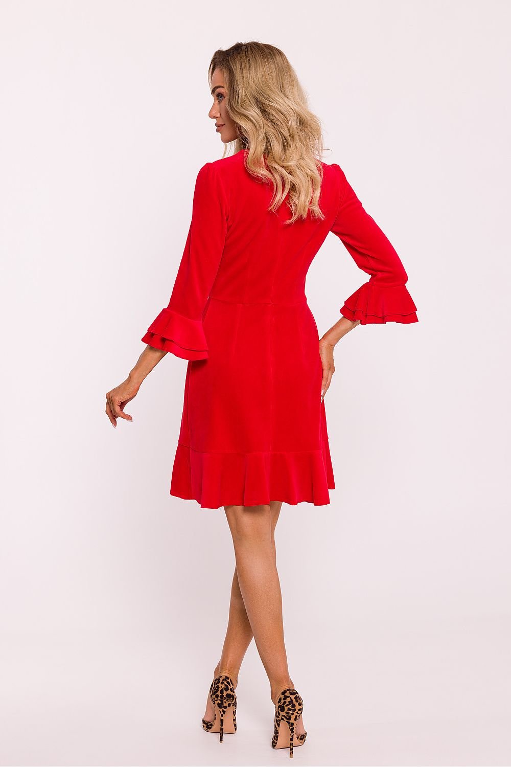 Chic Elegant Velour Day Dress