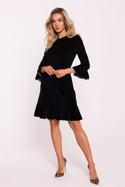 Chic Elegant Velour Day Dress