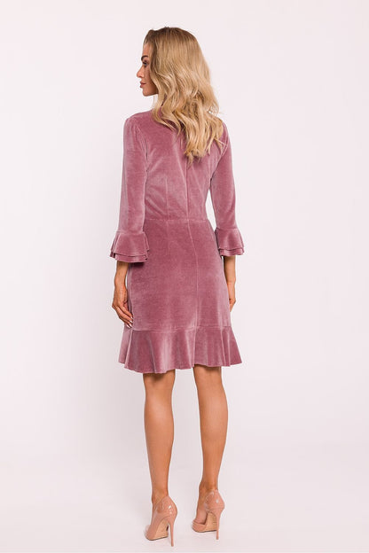 Chic Elegant Velour Day Dress